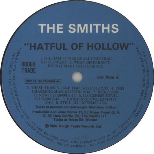 The Smiths Hatful Of Hollow Brazilian vinyl LP album (LP record